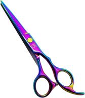 премиум 6-дюймовые ножницы для стрижки волос для профессиональных парикмахеров - острые лезвия, стильный 🌈 радужный цвет и прочная нержавеющая сталь 420с - идеальное стрижки для женщин, мужчин и детей (а) логотип