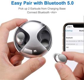 img 3 attached to Wireless Earbuds with Bluetooth 5.0, IPX6 Waterproof, 360° Rotatable Charging Case, 25H Playtime, Built-in Mic, for iPhones and Android - High-Quality Stereo Headphones