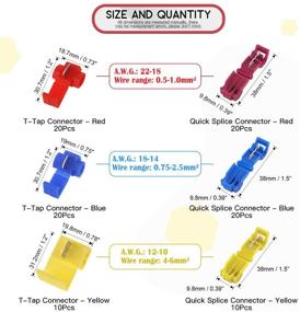 img 3 attached to 🔌 Hilitchi 100pcs Quick Splice Electrical Connector Assortment Set - 22/18, 18-14, 12/10 Gauge Terminals