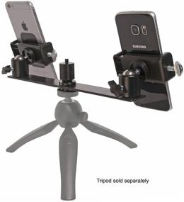 img 1 attached to 📹 Enhance Your Livestream Experience: Livestream Gear Dual Device Mounting Bar with 2 Ball Heads and Spring Mounts for Regular Sized Smartphones – Complete with 1/4"-20 Threads to Connect to Tripod (Dual Mount Bar w/Md. Holders)