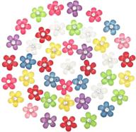 🌺 dandan diy 80pcs mini resin flowers with rhinestone buttons - ideal for phone covers, cards, scrapbooking, and crafts logo