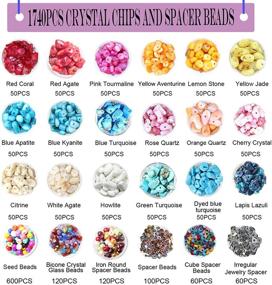 img 3 attached to 💎 1620Pcs Irregular Crystal Chip Bead Set: GACUYI Jewelry Making Kit with Natural Gemstones, Seed Beads, Findings, and Tools for Earrings, Necklaces, and Bracelets