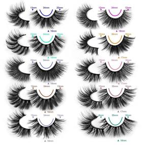 img 3 attached to 💕 Goddvenus False Eyelashes: 30 Pairs Wholesale 3D Natural Fluffy Faux Mink Lashes - 16-20MM Cat-Eye Wispy Thick Volume Eye Lashes - Pack of 10 Mixed Styles