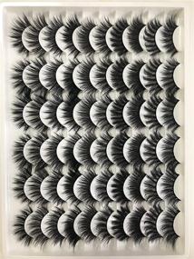 img 4 attached to 💕 Goddvenus False Eyelashes: 30 Pairs Wholesale 3D Natural Fluffy Faux Mink Lashes - 16-20MM Cat-Eye Wispy Thick Volume Eye Lashes - Pack of 10 Mixed Styles