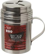 tablecraft 10 oz stainless steel dry rub shaker with handle - silver, 10-ounce logo