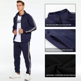 img 2 attached to AOTORR Men's Athletic Running Tracksuit Set: Ultimate Comfort for Casual Jogging and Full-Zip Sweat Suit