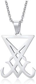 img 4 attached to XUANPAI Unisex Stainless Steel Church of Satan Satanic Leviathan Cross Pendant Necklace: Religious Jewelry