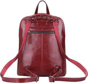 img 3 attached to Womens Leather Backpack Daypack Brown R Backpacks for Casual Daypacks