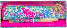 img 2 attached to 🖋️ Lilly Pulitzer Black Ink Metal Ballpoint Pen: Stylish Bunny Business with Leatherette Storage Zip Pouch