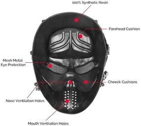 img 1 attached to 🎭 Airsoft Skull Masks Full Face: Scary Halloween Ghost Tactical Mask Skeleton with Metal Mesh Eye Protection - Perfect for BB Cs War Game, Shooting, Masquerade, Cosplay, Movie Props & Party- Horror Zombie Mask