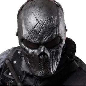 img 4 attached to 🎭 Airsoft Skull Masks Full Face: Scary Halloween Ghost Tactical Mask Skeleton with Metal Mesh Eye Protection - Perfect for BB Cs War Game, Shooting, Masquerade, Cosplay, Movie Props & Party- Horror Zombie Mask