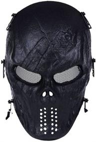 img 3 attached to 🎭 Airsoft Skull Masks Full Face: Scary Halloween Ghost Tactical Mask Skeleton with Metal Mesh Eye Protection - Perfect for BB Cs War Game, Shooting, Masquerade, Cosplay, Movie Props & Party- Horror Zombie Mask