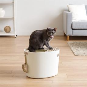 img 3 attached to IRIS USA Top Entry Cat Litter Box with Scoop - Medium Size