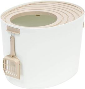 img 4 attached to IRIS USA Top Entry Cat Litter Box with Scoop - Medium Size