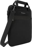 targus vertical slipcase: secure, professional travel laptop bag for 14-inch laptop - black logo