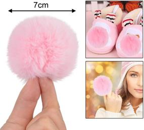 img 3 attached to 🐰 10pcs 2.75inch Pink Artificial Rabbit Fur Pom Pom Ball - Handbag Pendant, Key Ring, Hat Decoration - Bluecell