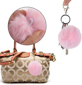 img 1 attached to 🐰 10pcs 2.75inch Pink Artificial Rabbit Fur Pom Pom Ball - Handbag Pendant, Key Ring, Hat Decoration - Bluecell