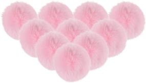 img 4 attached to 🐰 10pcs 2.75inch Pink Artificial Rabbit Fur Pom Pom Ball - Handbag Pendant, Key Ring, Hat Decoration - Bluecell