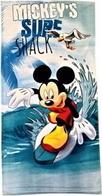 img 1 attached to Surf Shack Towel for Boys featuring Mickey Mouse's Surfing Adventure