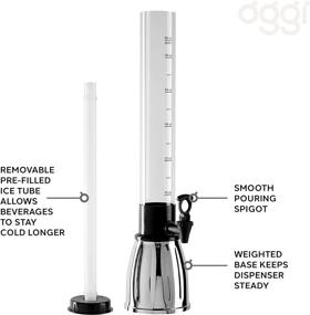 img 2 attached to 🍺 Oggi Beer Tower Dispenser: EZ-Pour Spigot, 2.75-Quart Capacity, Sleek Black Design