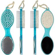 👣 enhance your pedicure routine with decorrack (4 in 1) pedicure paddle kit tool - foot cleaning brush, pumice stone, metal file and emery board, blue (2 pack) logo