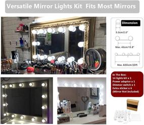 img 1 attached to 💡 Waneway Vanity Lights: DIY Hollywood Lighted Makeup Mirror Kit, Dimmable LED Lights for Bathroom Wall Mirror, Plug-in 14-Bulb Set