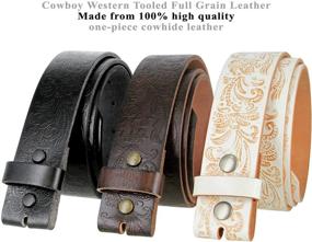 img 1 attached to Authentic Western Floral Engraved Leather Men's Accessories for a Distinctive Style