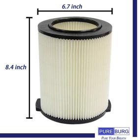 img 3 attached to PUREBURG VF4000 Replacement Vacuum Filter | Compatible with Ridgid VF4000, Shop Vac, Husky | 1-Pack | Fits 5-20 Gallon Wet/Dry Vacuums