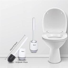 img 1 attached to 🚽 Silicone Bristle Bosta Toilet Brush Set with Holder - Deep Cleaning Toilet Scrubber for Non-Scratch Performance