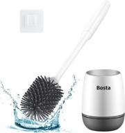 🚽 silicone bristle bosta toilet brush set with holder - deep cleaning toilet scrubber for non-scratch performance logo