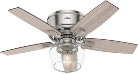 img 2 attached to 🔒 Low Profile Indoor Ceiling Fan with LED Light and Remote Control, 44", Brushed Nickel - Bennett Hunter Low Profile Indoor Ceiling Fan with LED Light and Remote Control, 44", Brushed Nickel