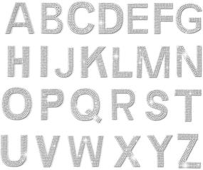 img 4 attached to ✨ AIEX Sparkling Rhinestone Alphabet Stickers Assorted Crystal Letters for Bags Caps Clothing and DIY Decorations (Silver)