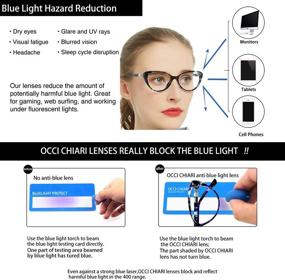 img 1 attached to OCCI CHIARI Blue Anti-Blue Light Cateye Reading Glasses: Progressive Multifocus for Women with Spring Hinges (250) - Effective Eye Protection