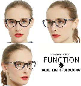 img 3 attached to OCCI CHIARI Blue Anti-Blue Light Cateye Reading Glasses: Progressive Multifocus for Women with Spring Hinges (250) - Effective Eye Protection