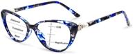 occi chiari blue anti-blue light cateye reading glasses: progressive multifocus for women with spring hinges (250) - effective eye protection logo