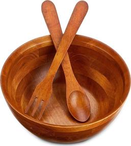 img 4 attached to Wooden Salad Bowl Serving Set