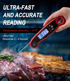 img 2 attached to 🌡️ Highly Accurate Instant Read Meat Thermometer with Backlight LCD for BBQ, Grilling, and Baking Turkey