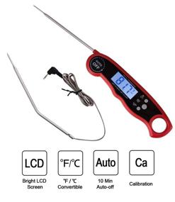 img 3 attached to 🌡️ Highly Accurate Instant Read Meat Thermometer with Backlight LCD for BBQ, Grilling, and Baking Turkey