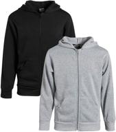 quad seven boys’ sweatshirt – 2 pack basic solid fleece zip hoodie (size: 6-18): warm and stylish sweatshirts for boys | shop now! logo