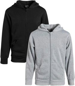 img 4 attached to Quad Seven Boys’ Sweatshirt – 2 Pack Basic Solid Fleece Zip Hoodie (Size: 6-18): Warm and Stylish Sweatshirts for Boys | Shop Now!