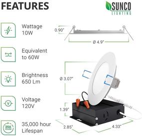 img 3 attached to Эффективное световое решение: Sunco освещение 24 шт. 💡 4-дюймовые светодиодные встроенные потолочные светильники - компактный дизайн