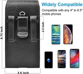 img 3 attached to 📱 Takfox Phone Holster - Leather Cell Phone Belt Clip Holder for Samsung Galaxy Note 20 Ultra S20 FE S21+ S10e S9 S8 A02s A12 A32 A51 A71 5G A01 A11 A21 A10e, Note 10 9 8 J7, Carrying Pouch - Black