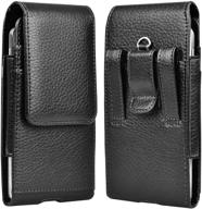 📱 takfox phone holster - leather cell phone belt clip holder for samsung galaxy note 20 ultra s20 fe s21+ s10e s9 s8 a02s a12 a32 a51 a71 5g a01 a11 a21 a10e, note 10 9 8 j7, carrying pouch - black logo