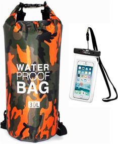 img 4 attached to Ultimate Outdoor Gear: BECHOICEN Protable Waterproof Dry Bag Backpack for Boating, Camo 🎒 Design, Various Sizes, Lightweight Storage Bags for Kayak with Clear Phone Waterproof Pouch Bag