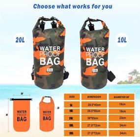 img 3 attached to Ultimate Outdoor Gear: BECHOICEN Protable Waterproof Dry Bag Backpack for Boating, Camo 🎒 Design, Various Sizes, Lightweight Storage Bags for Kayak with Clear Phone Waterproof Pouch Bag