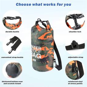 img 1 attached to Ultimate Outdoor Gear: BECHOICEN Protable Waterproof Dry Bag Backpack for Boating, Camo 🎒 Design, Various Sizes, Lightweight Storage Bags for Kayak with Clear Phone Waterproof Pouch Bag