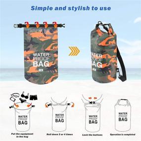 img 2 attached to Ultimate Outdoor Gear: BECHOICEN Protable Waterproof Dry Bag Backpack for Boating, Camo 🎒 Design, Various Sizes, Lightweight Storage Bags for Kayak with Clear Phone Waterproof Pouch Bag