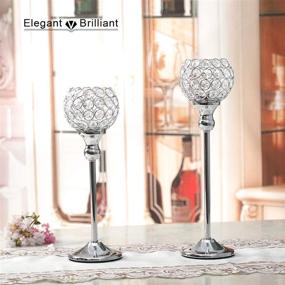 img 3 attached to 🕯️ VINCIGANT Silver Crystal Tea Light Candle Holders: Exquisite Wedding Table Centerpieces and Christmas Housewarming Gift