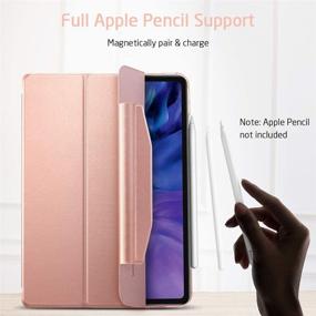 img 2 attached to 🌸 ESR Yippee Trifold Smart Case for iPad Pro 11 2020 &amp; 2018: Lightweight Stand Case with Clasp, Auto Sleep/Wake, Rose Gold