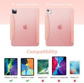 img 3 attached to 🌸 ESR Yippee Trifold Smart Case for iPad Pro 11 2020 &amp; 2018: Lightweight Stand Case with Clasp, Auto Sleep/Wake, Rose Gold